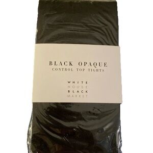 White House Black Market Wom M/L Black Opaque Control Top Tights